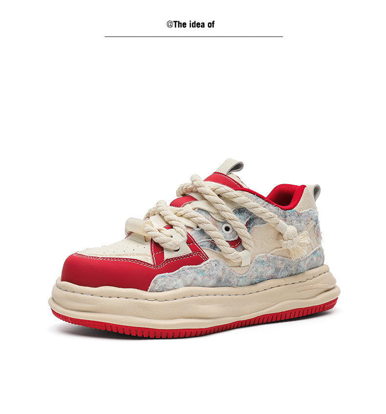 Modest Baggy Lace Versatile Sports Casual Thick-Soled Sneakers