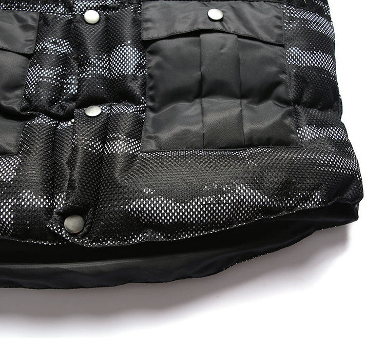 2024 Tooling Cotton Stitching Mesh Camouflage Vest Men's Autumn and Winter Waistcoat Vertical Collar Fashion Brand Men's Cotton Vest 157