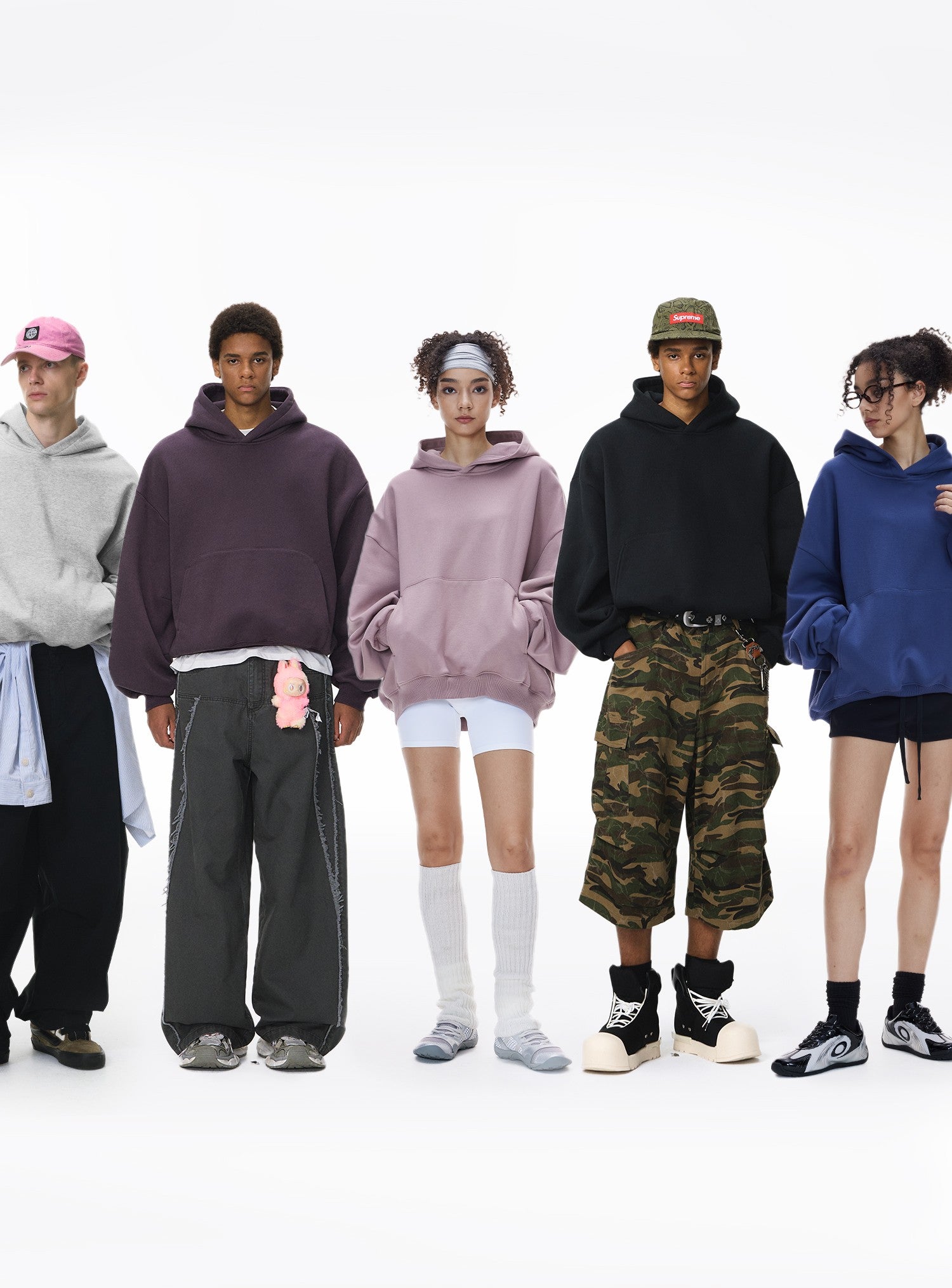 340G Heavyweight Fleece-Lined Hoodie with Curved Sleeves, Men's American Style, Cleanfit Short Solid Color Warm Hoodie 143