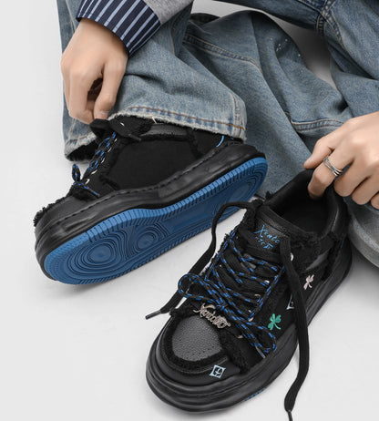 Lucky Clover Embroidered Platform Shoes