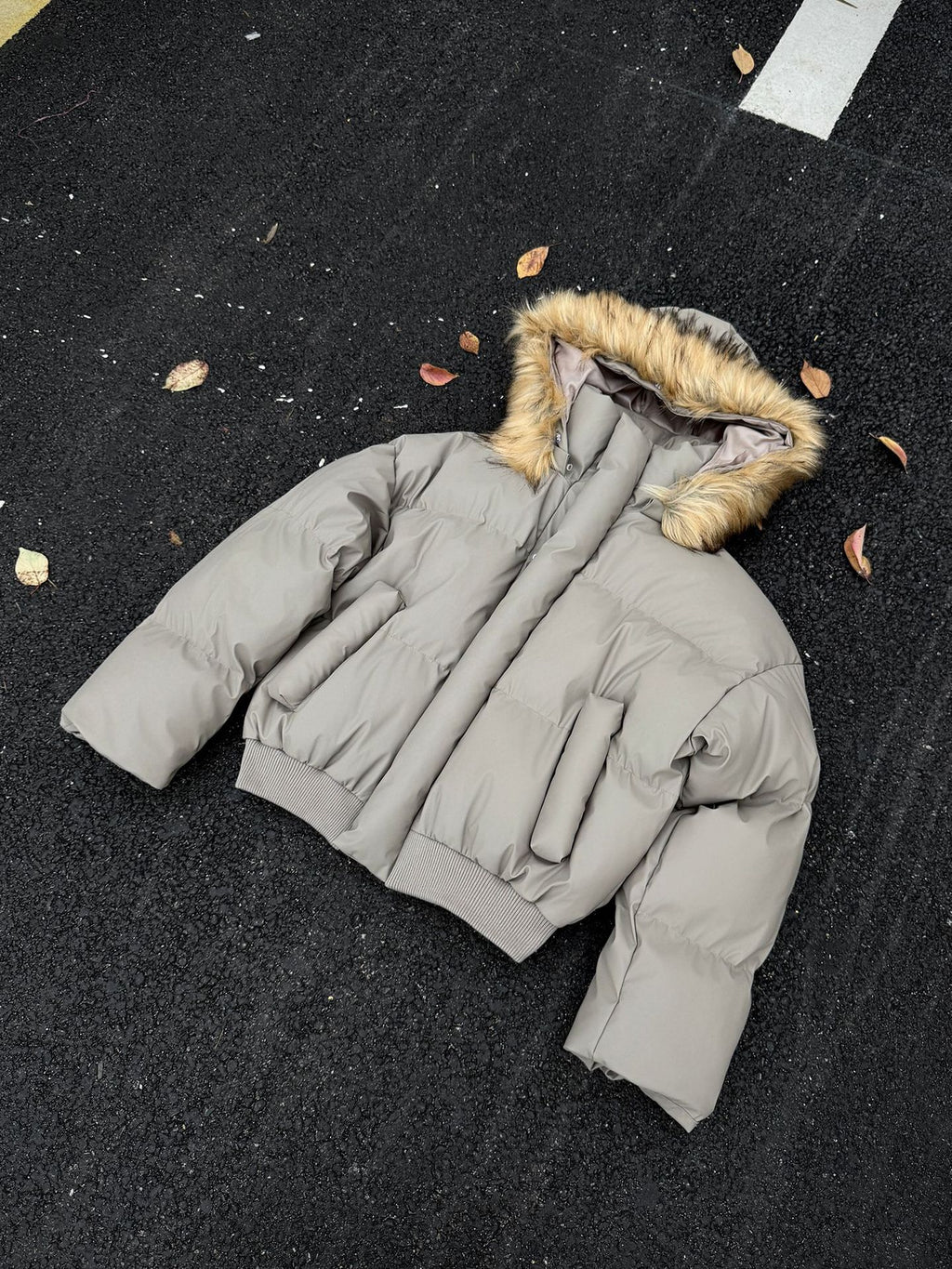 Non-Detachable Fur Collar Hooded High-End Cotton Coat for Men, Thickened Cotton Jacket, High-End Warm Pu Leather Cotton-Padded Jacket, Puffer Jacket 160