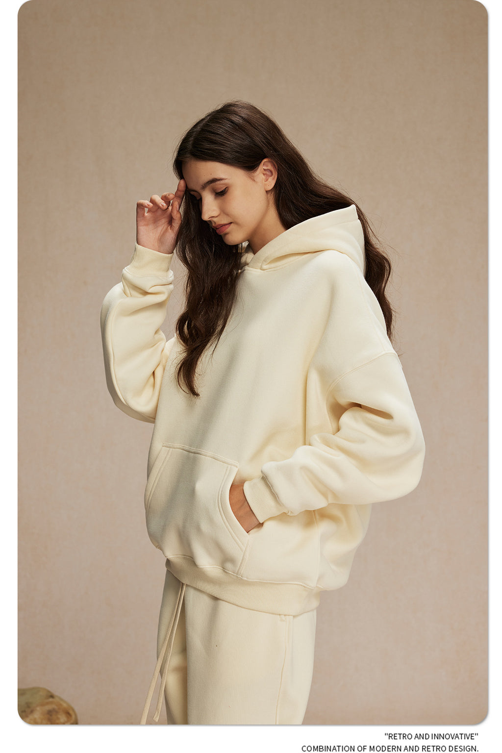 2025 Autumn/Winter New Arrival: Oversized Fleece-Lined Trendy Men's Hoodie and Pants Set 132