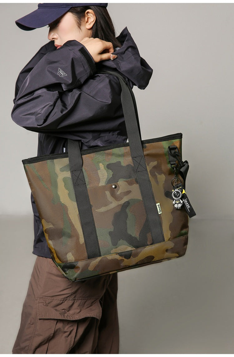 Camouflage Large Capacity Men's Bag 2024 New Commuter Tote Bag Workwear Style Handbag Travel Shoulder Crossbody Bag
