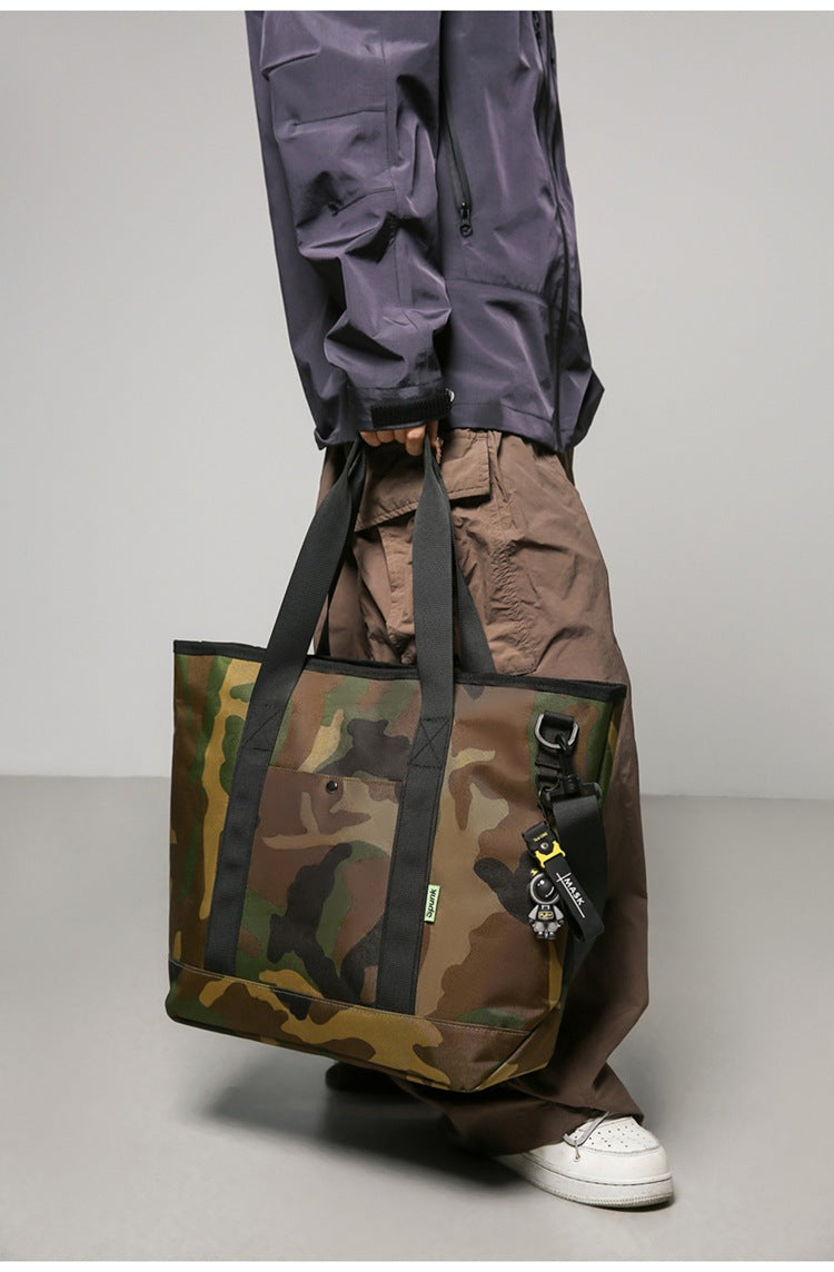 Camouflage Large Capacity Men's Bag 2024 New Commuter Tote Bag Workwear Style Handbag Travel Shoulder Crossbody Bag