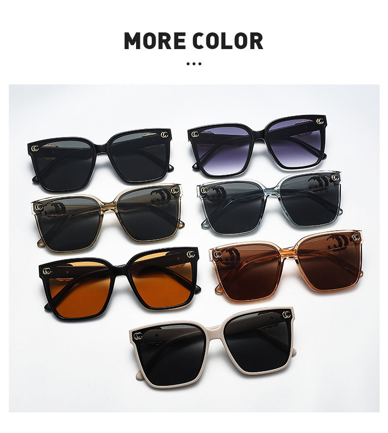 New g home three-color square sunglasses Women's European and American fashion trendy sunglasses ins Internet celebrity same style sunglasses
