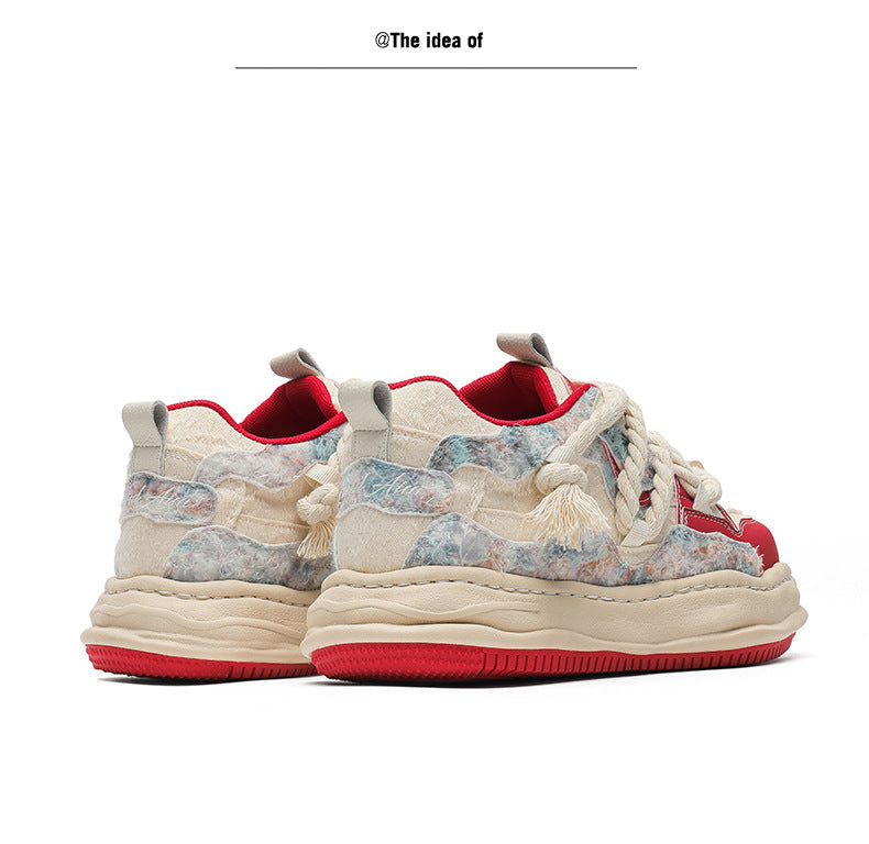 Modest Baggy Lace Versatile Sports Casual Thick-Soled Sneakers