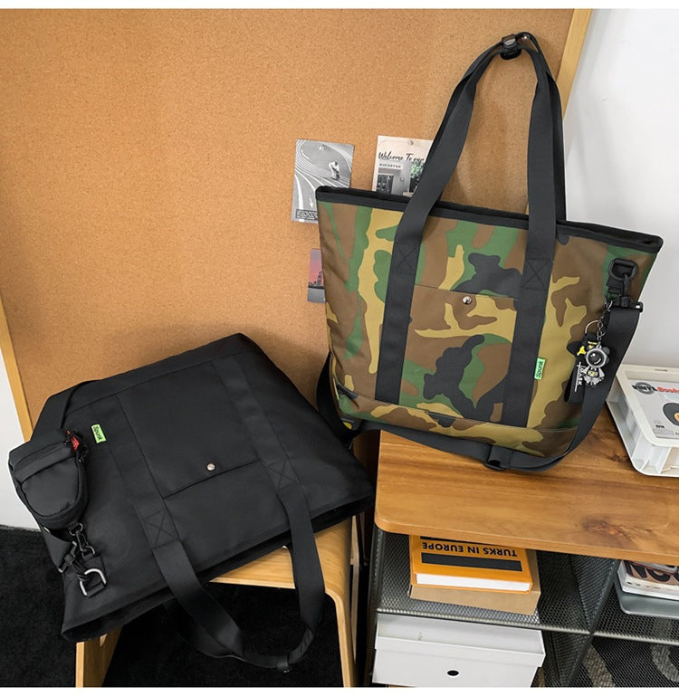 Camouflage Large Capacity Men's Bag 2024 New Commuter Tote Bag Workwear Style Handbag Travel Shoulder Crossbody Bag