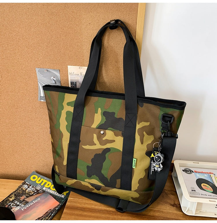 Camouflage Large Capacity Men's Bag 2024 New Commuter Tote Bag Workwear Style Handbag Travel Shoulder Crossbody Bag
