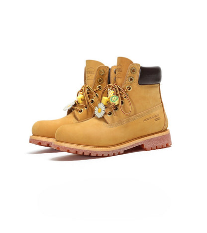 Brushed Yellow Cowhide Outdoor Boots