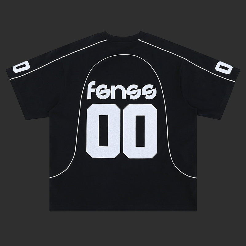 Football Jersey T-Shirt Men Horse Graphic Number Print Oversized Streetwear Tee | FlipFit