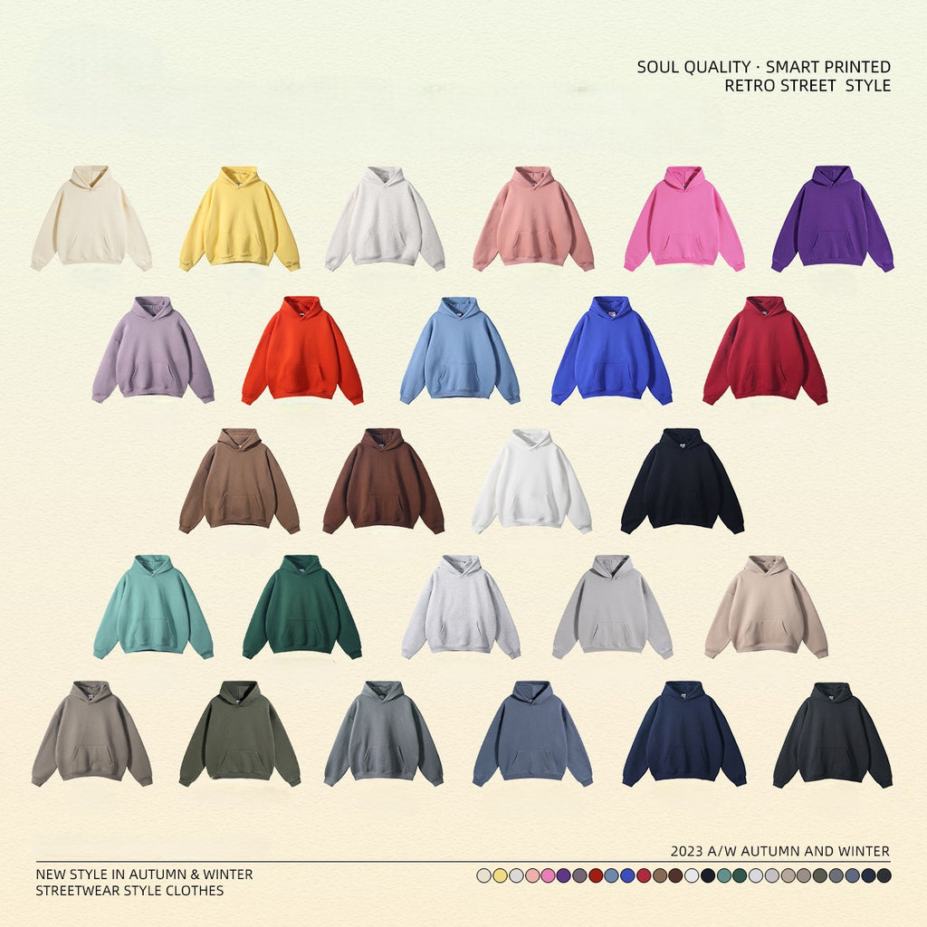 2025 Autumn/Winter New Arrival: Oversized Fleece-Lined Trendy Men's Hoodie and Pants Set 132