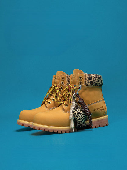 Brushed Yellow Cowhide Outdoor Boots