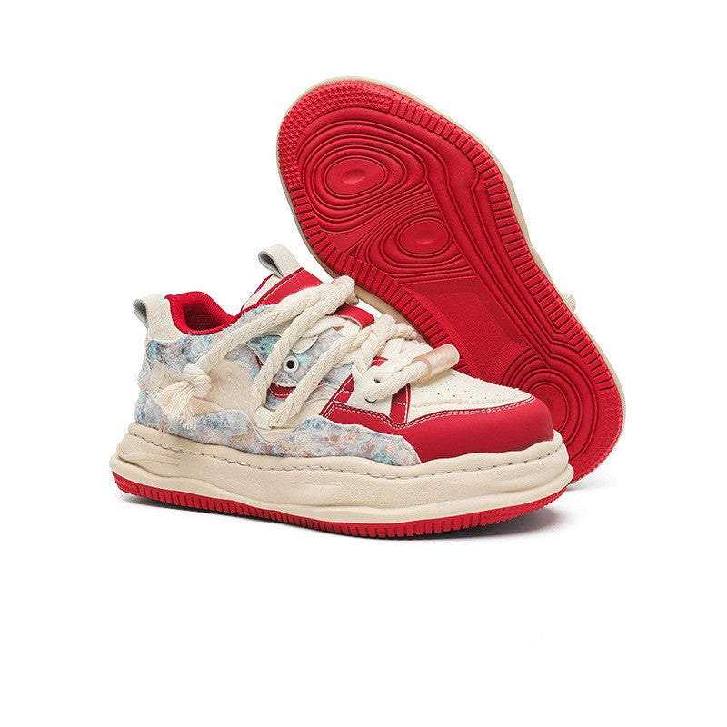 Modest Baggy Lace Versatile Sports Casual Thick-Soled Sneakers