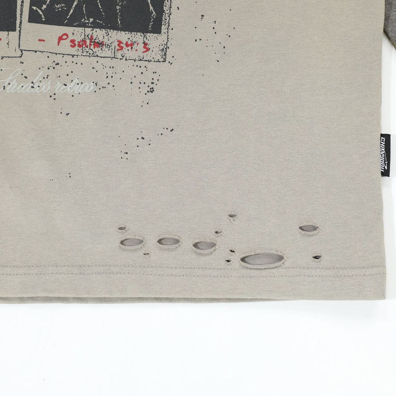 2025 Spring New Arrival: American Retro Street Style Faux Two-Piece Distressed Long-Sleeve T-Shirt (Real Shot) 135