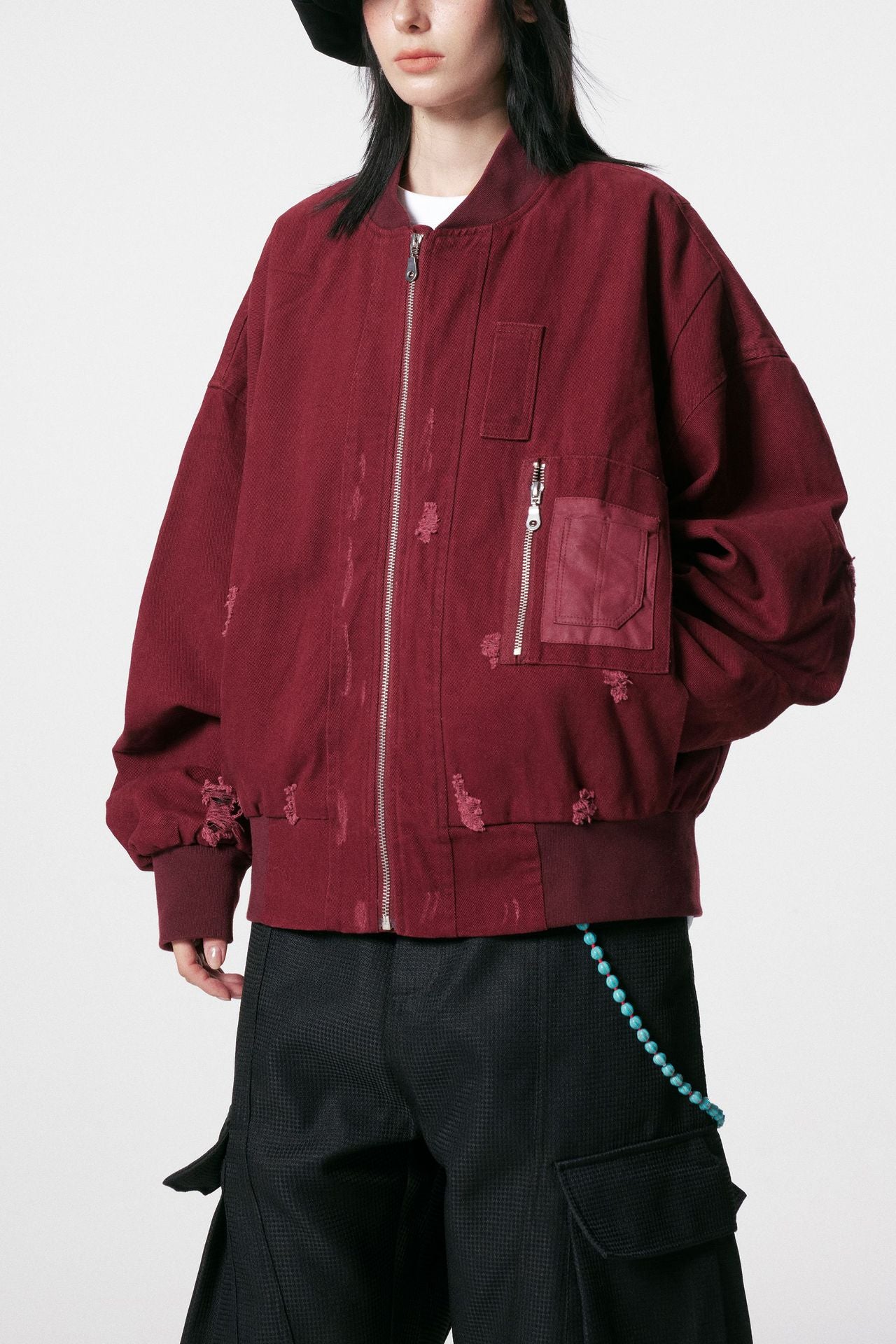 trendy brand, presents its 2025 Fall New American Retro Distressed Bomber Jacket/Baseball Jacket for Men and Women. 151