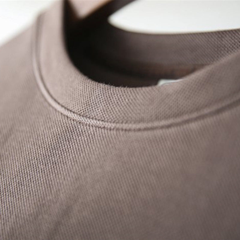 American Retro Airy Cotton Versatile Unisex Plus Size 280G Raised Sleeve Drop Shoulder Loose Fit Heavyweight T-Shirt 128