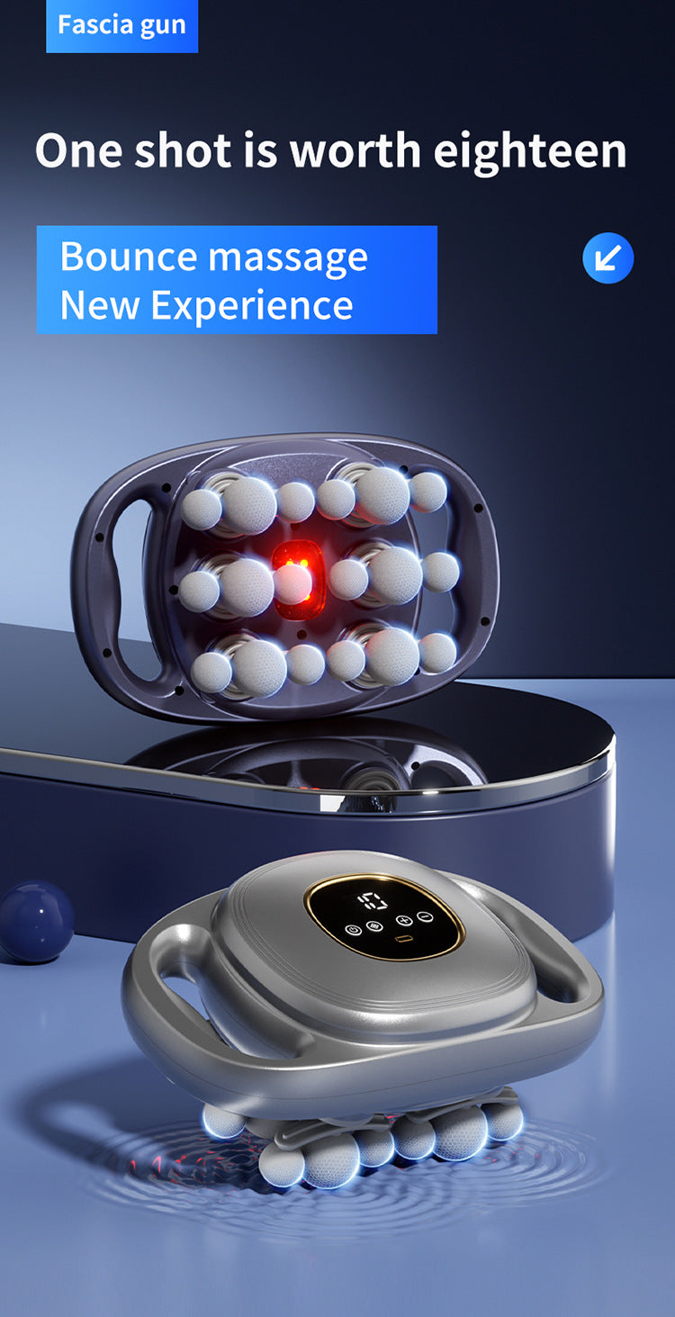 Cross-border multi-head fascia gun for back, waist, and hand vibration muscle massage, rechargeable fascia massager wholesale