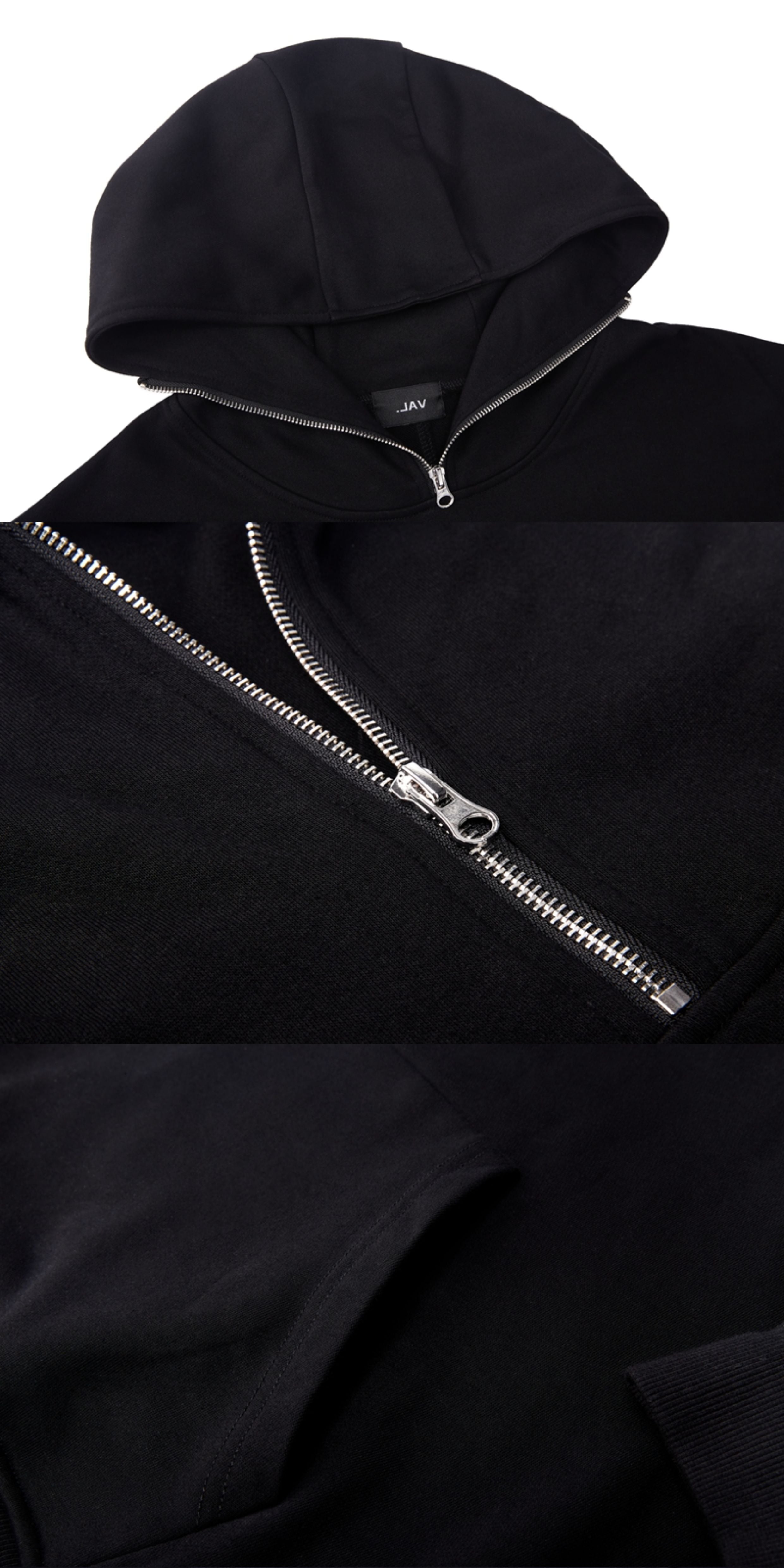 CWHAT High Street Zipper Ice Blue Washed Distressed FAR ARCHIVE Style Hoodie/Men's Base Layer 144