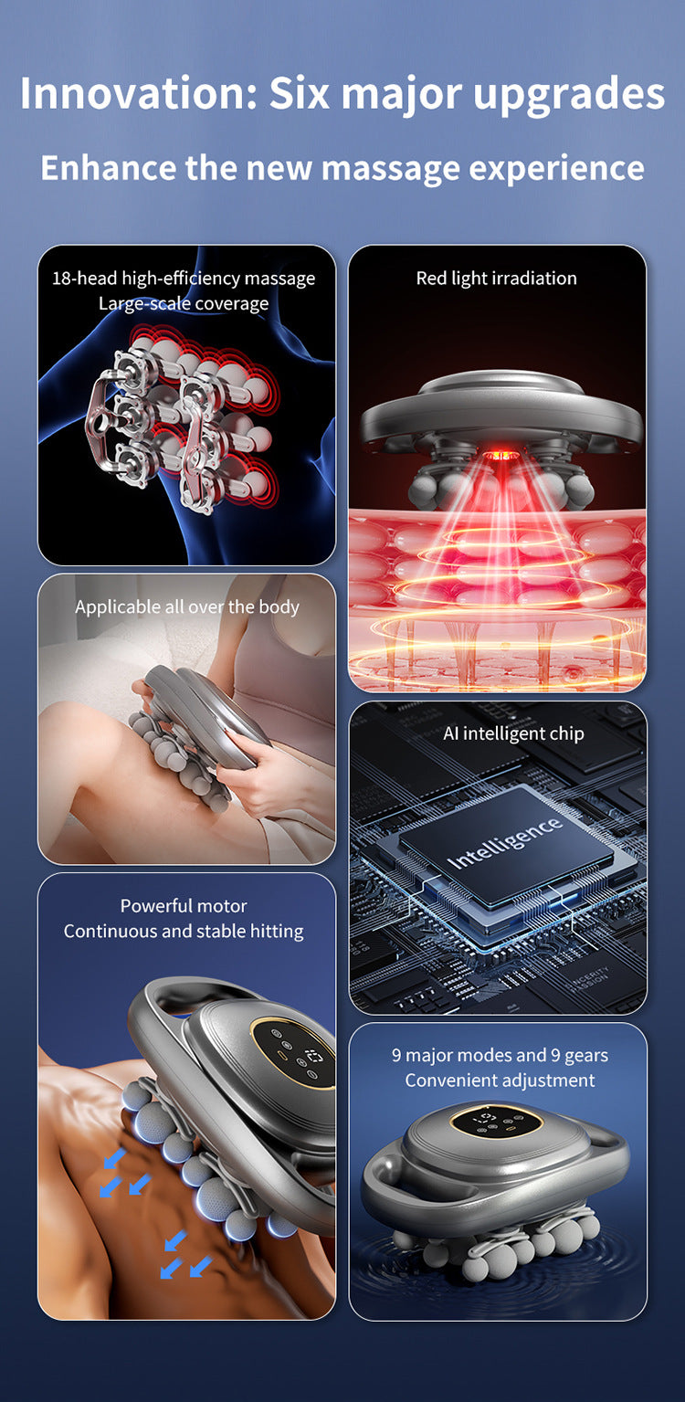 Cross-border multi-head fascia gun for back, waist, and hand vibration muscle massage, rechargeable fascia massager wholesale