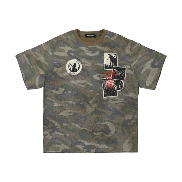 Camo Rock Band Dropped Tee
