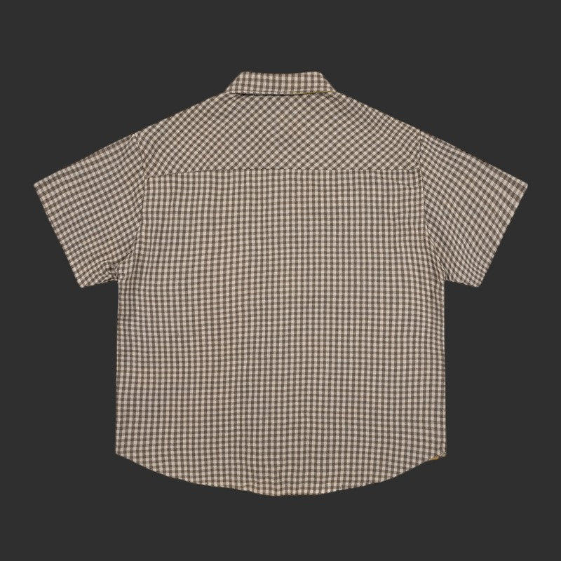Reversible Gingham Graffiti Raw Edge Short Sleeve Shirt | FlipFit
