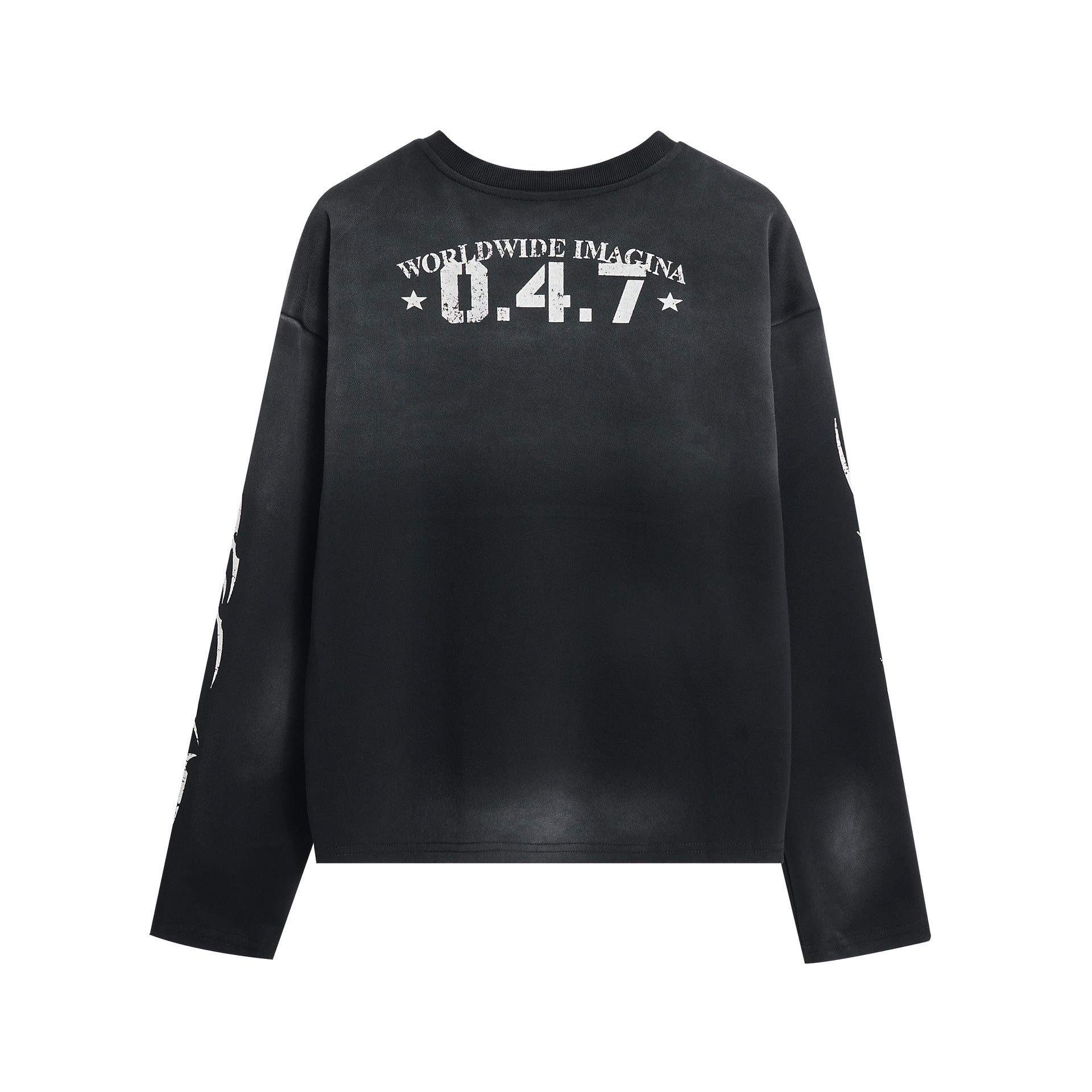 Eon Modish 2025 Spring New Arrival: American Retro Simple Loose Long-Sleeve T-Shirt (Real Shot) 136