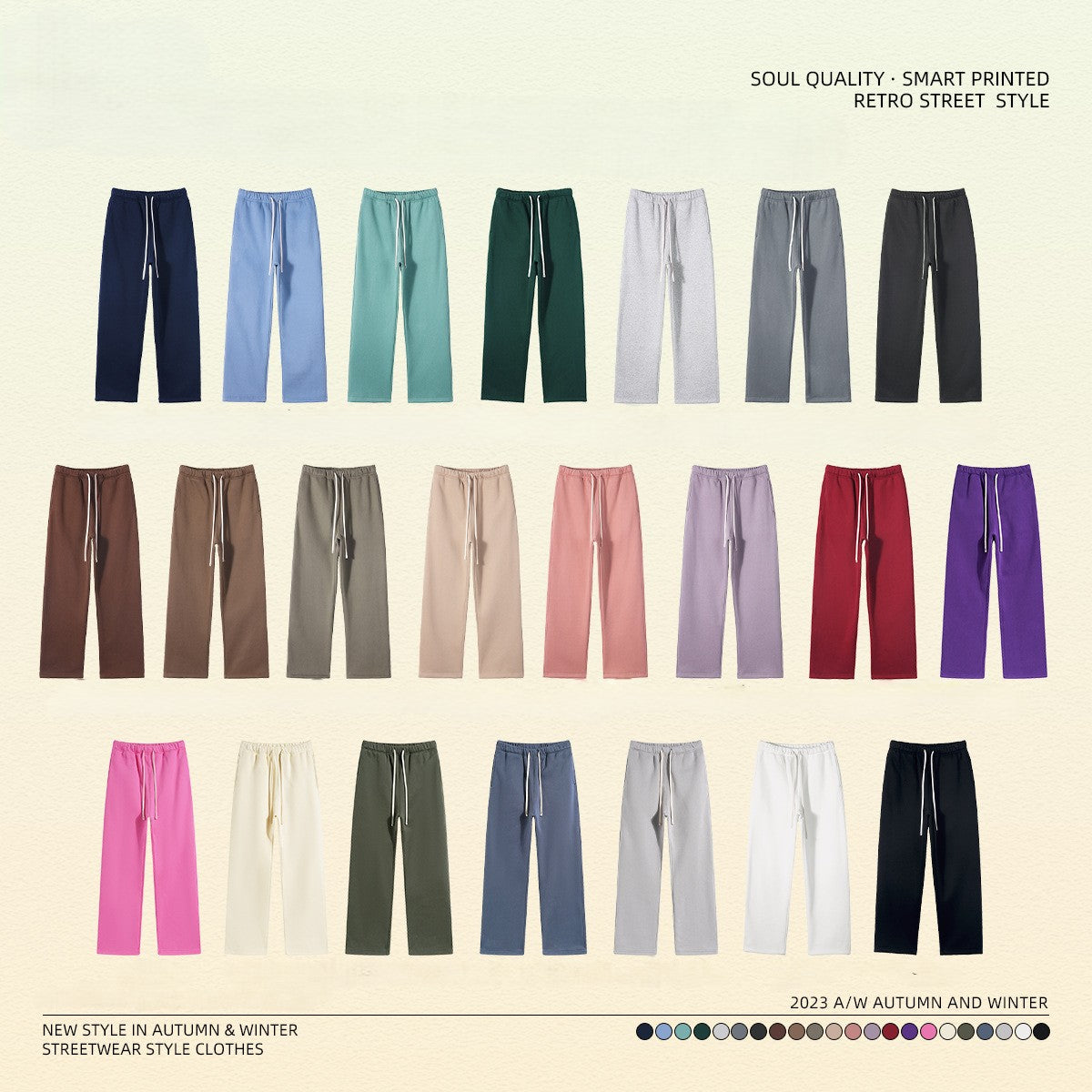 2025 Autumn/Winter New Arrival: Oversized Fleece-Lined Trendy Men's Hoodie and Pants Set 132