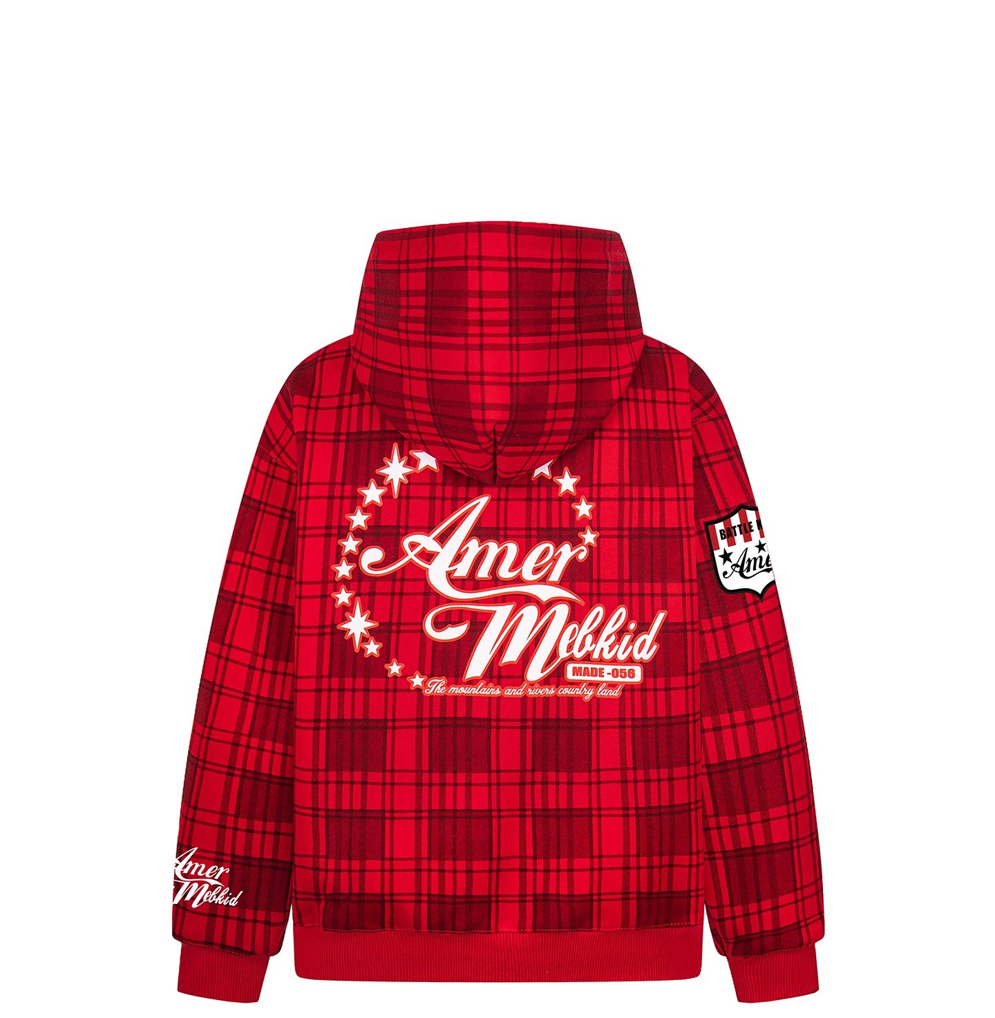 K787 American Street Plaid Letter Embroidered Hooded Sweatshirt Men's and Women's Trendy Brand Loose Casual All-match Couple's Jacket 156