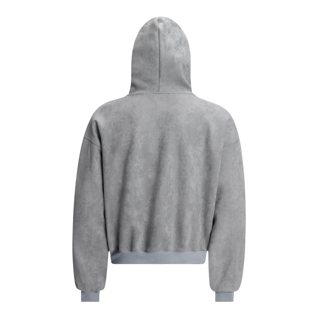 Eon Modish 2025 Fall New Collection: American Street Style Embroidered Suede Hooded Sweatshirt Jacket 134