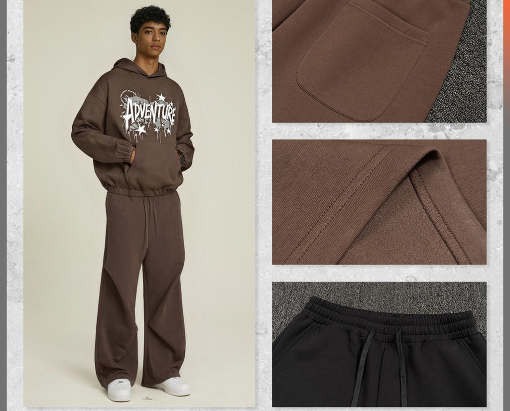 Men's Clothing | Street Style Pleated Loose Wide-Leg Casual Pants for Men, Autumn and Winter Bottoms, Trendy Men's Casual Trousers 123