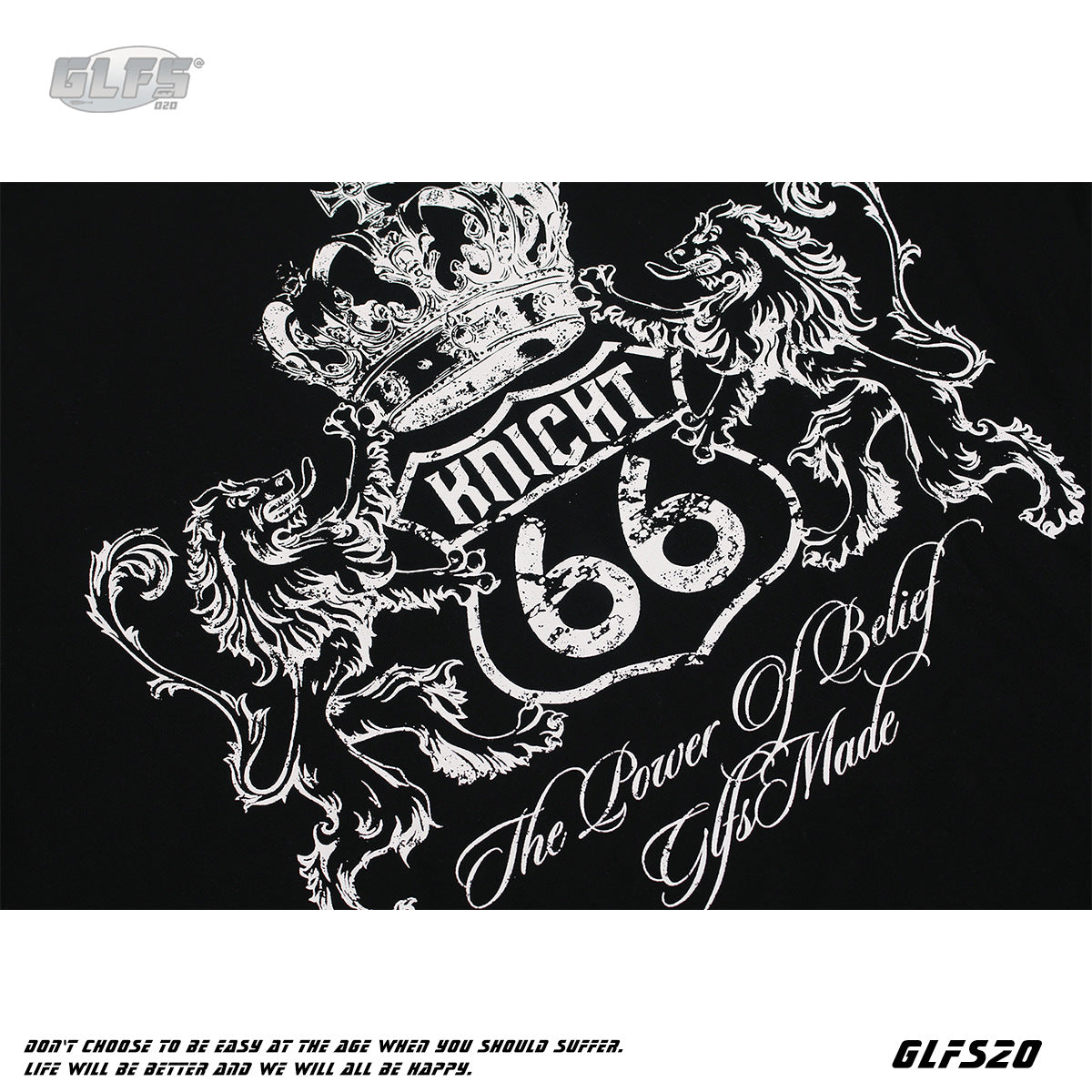 GLFS Subculture Crown Faux Two-Piece Couple Top Long Sleeve Trendy Streetwear Men's Sports Base Layer Autumn Sweatshirt 130