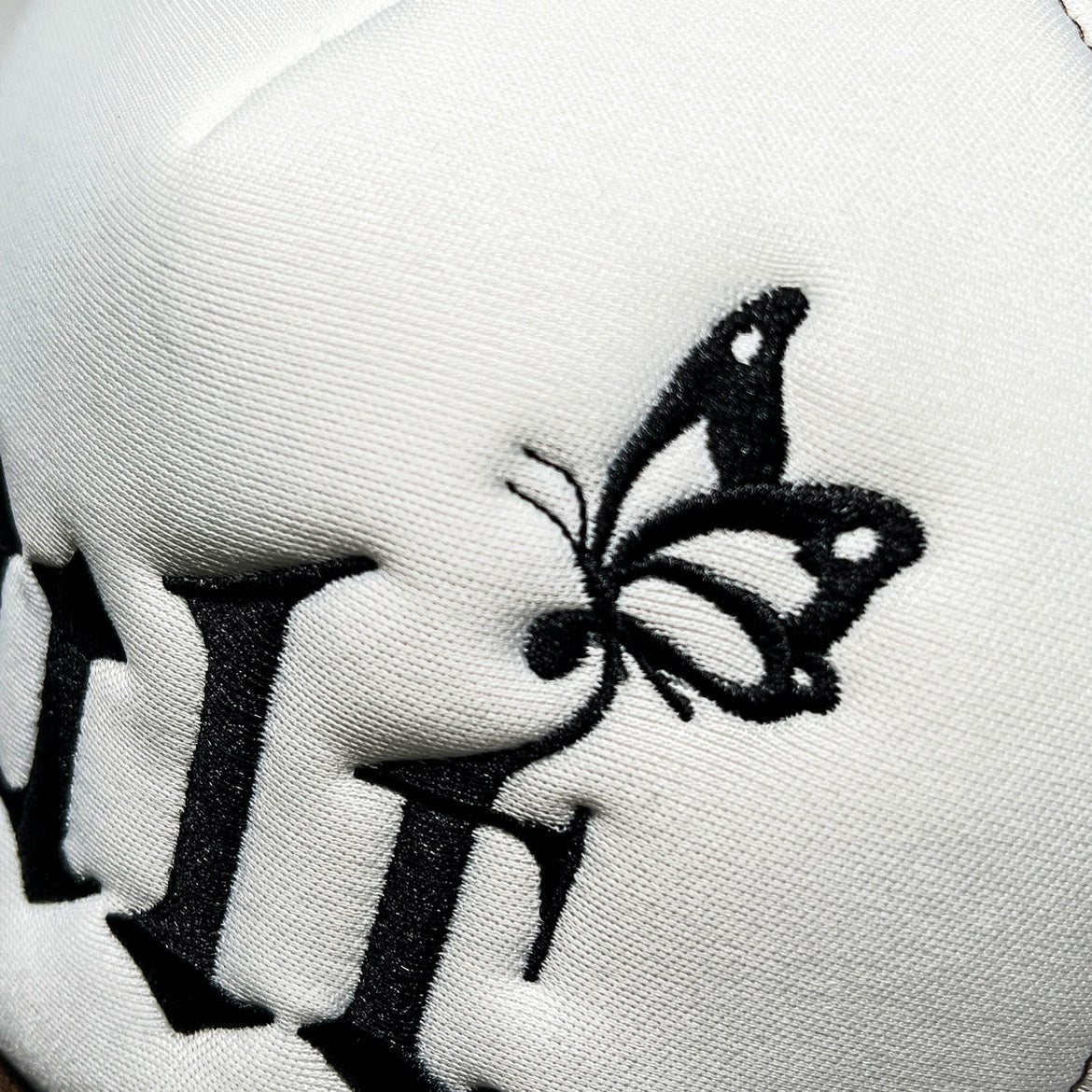 kult truck hat embroidered freighter hat for men and women street fashion casual sports butterfly dagger Brown hip hop hat