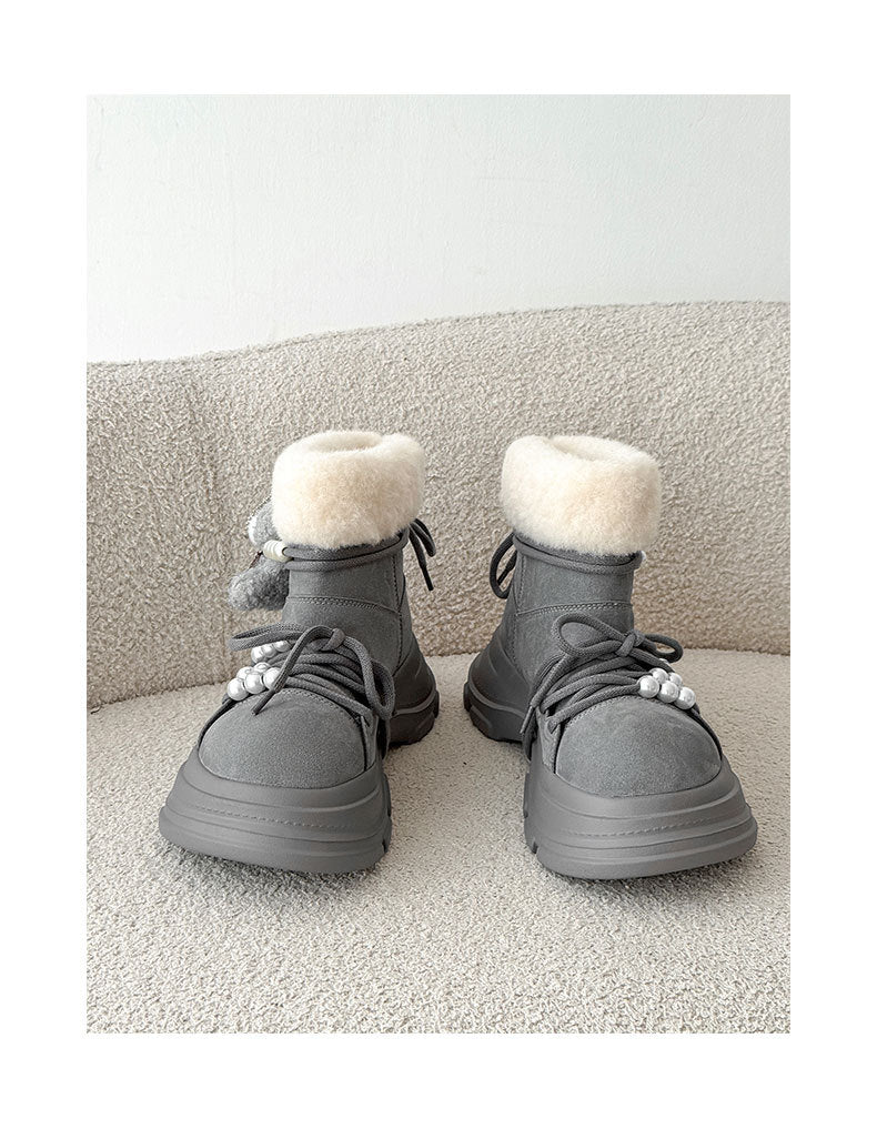Regular Thick-Soled Bear Plush Winter Snow Boots