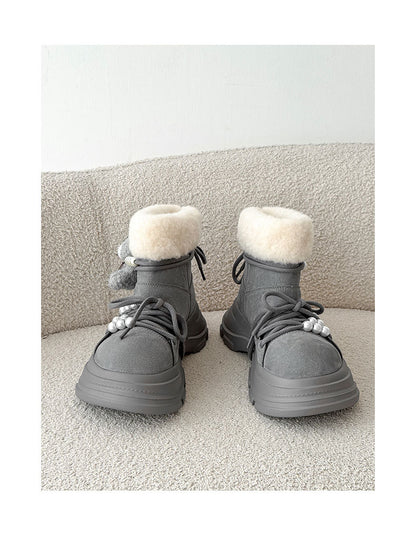 Regular Thick-Soled Bear Plush Winter Snow Boots