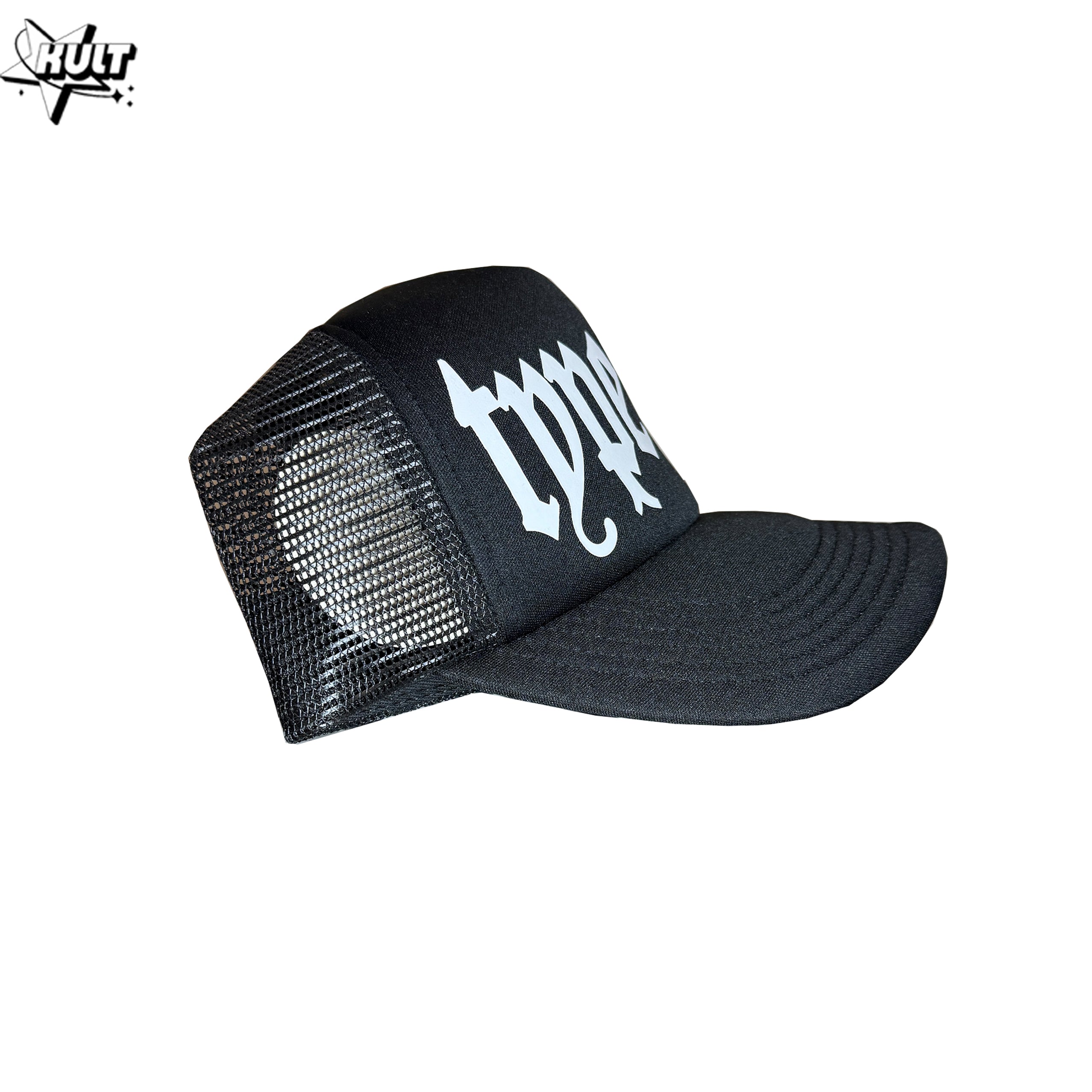 kult Original American Street Style Black Letter Curved Brim Hat for Men and Women, Street Dance Hip Hop Cap