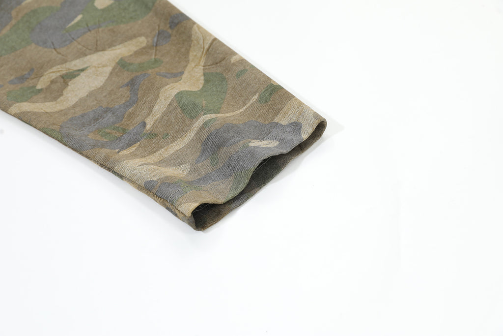 2025 Spring New Arrival: American Retro Street Style Faux Two-Piece Distressed Long-Sleeve T-Shirt (Real Shot) 135