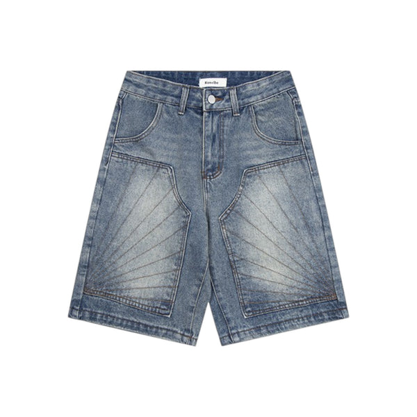 Panel Stitch Denim Shorts