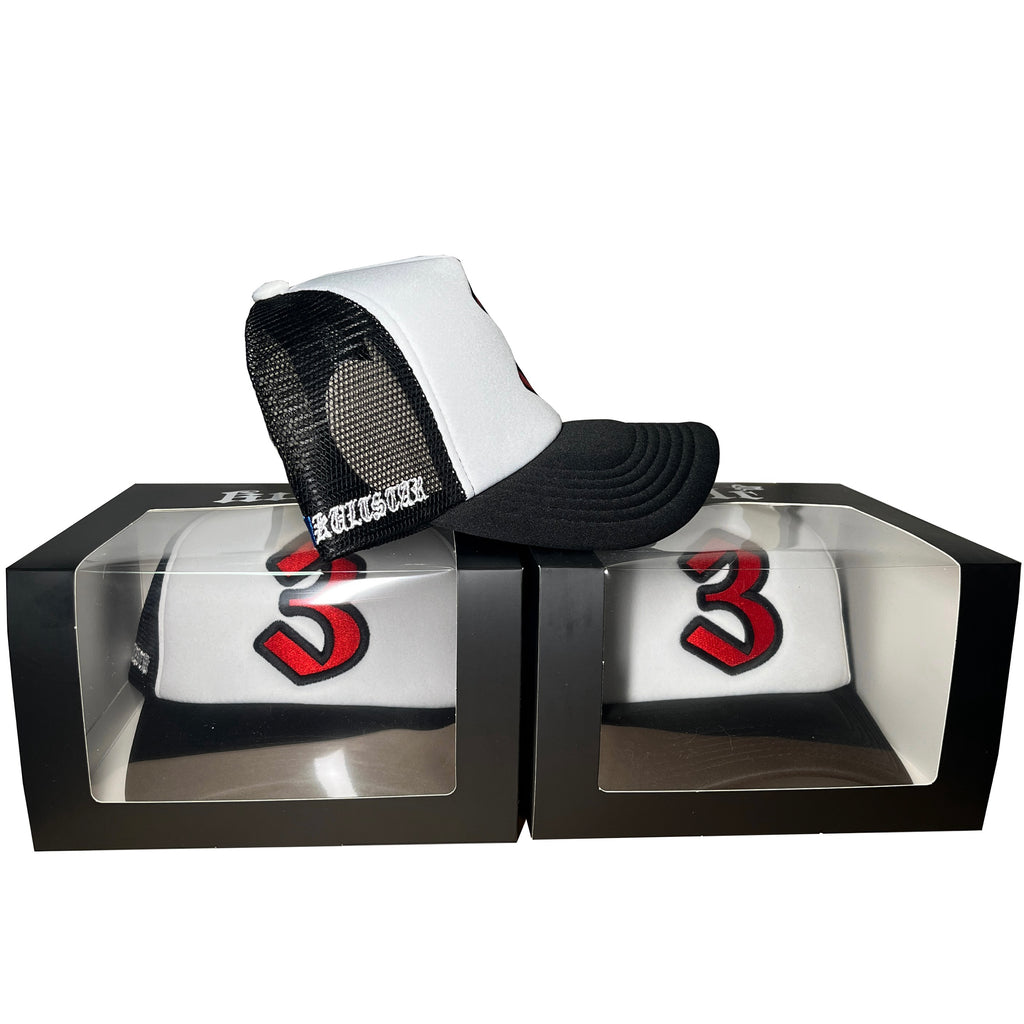 kult No. 3 racing style truck hat embroidered cargo truck hat men's and women's street trend casual sports hip hop hat