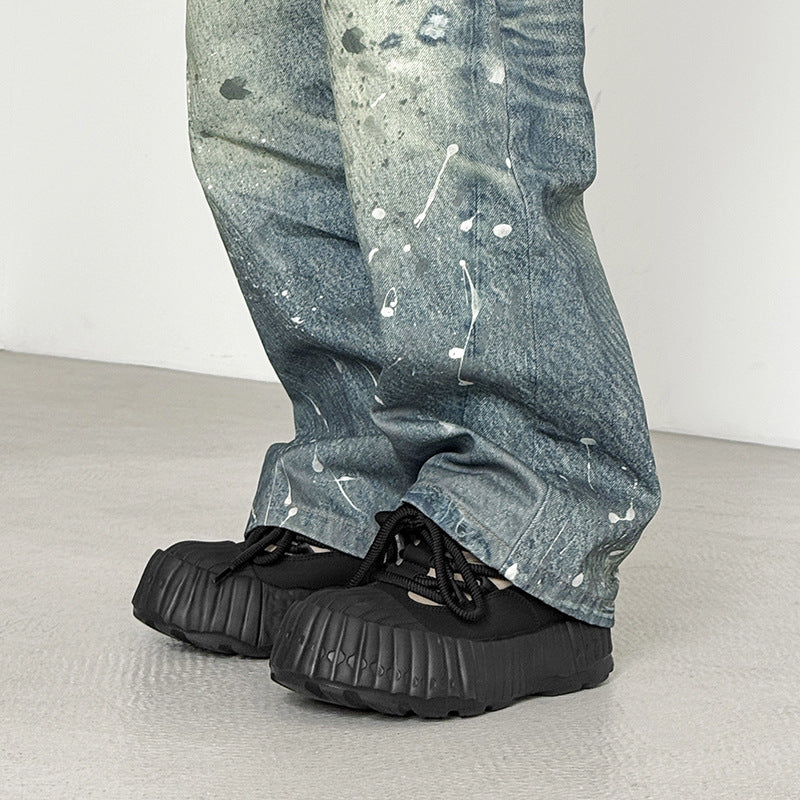 Fleece-Lined Thickened Warm Cotton Shoes Thick-Soled snow boots