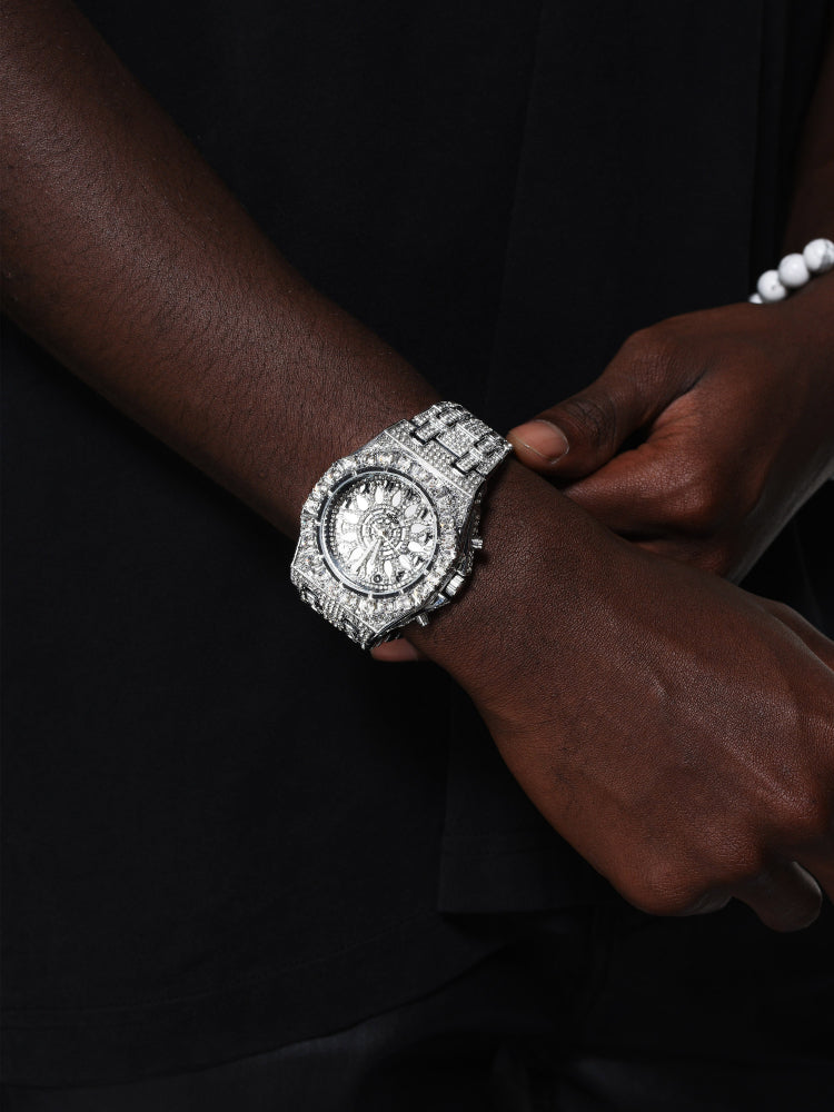 White Kaleidoscope Full Diamond Watch, New Fashionable Couple Watch (24fw)112