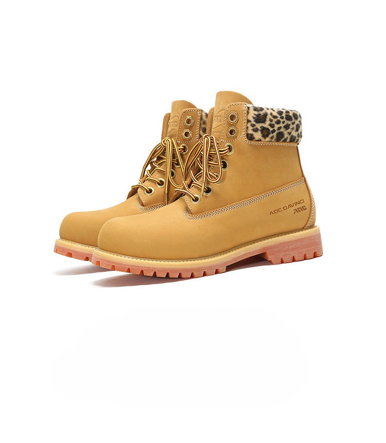 Brushed Yellow Cowhide Outdoor Boots