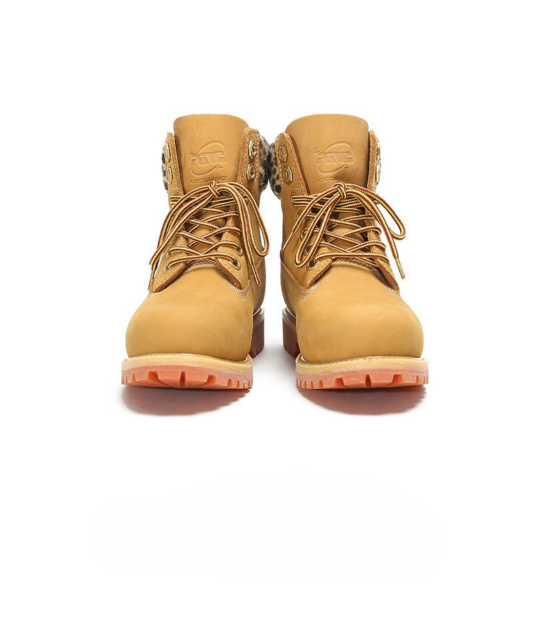 Brushed Yellow Cowhide Outdoor Boots