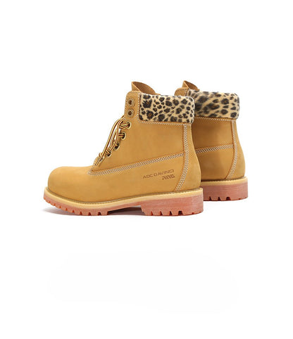 Brushed Yellow Cowhide Outdoor Boots