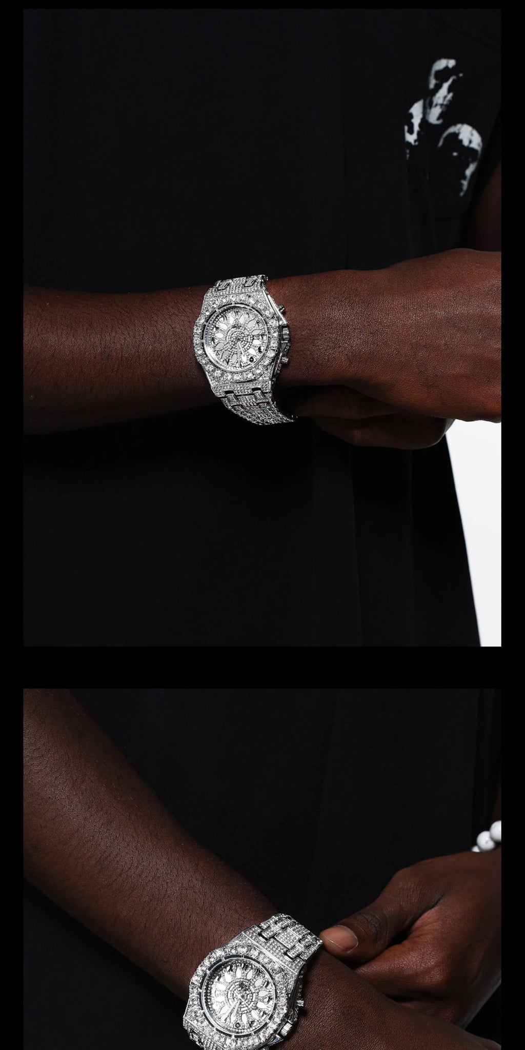 White Kaleidoscope Full Diamond Watch, New Fashionable Couple Watch (24fw)112