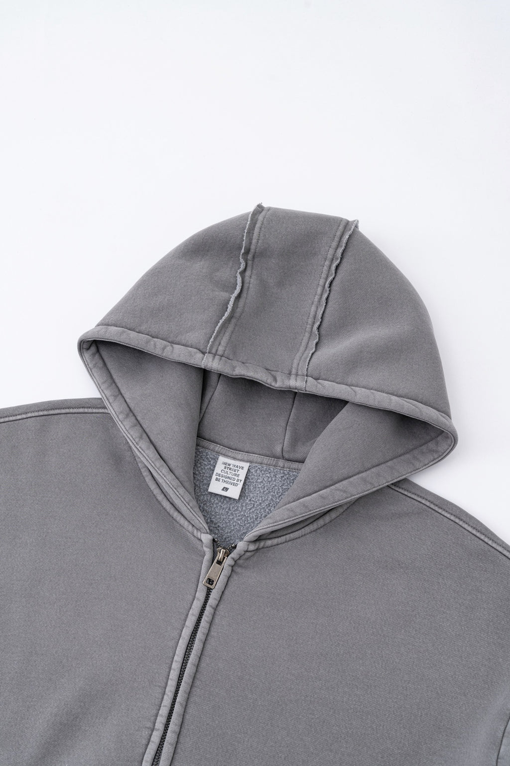 European and American high street style double-zip fleece-lined hooded sweatshirt with three-dimensional tailoring and thickened cardigan/jacket. 145