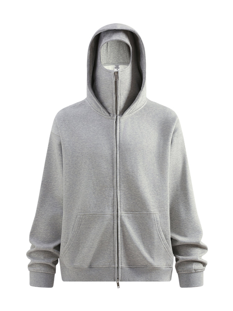 25ss Design Heavyweight Loose Outdoor Windproof Face Mask Hoodie Sweatshirt Fleece Zipper Cardigan Jacket for Men 146