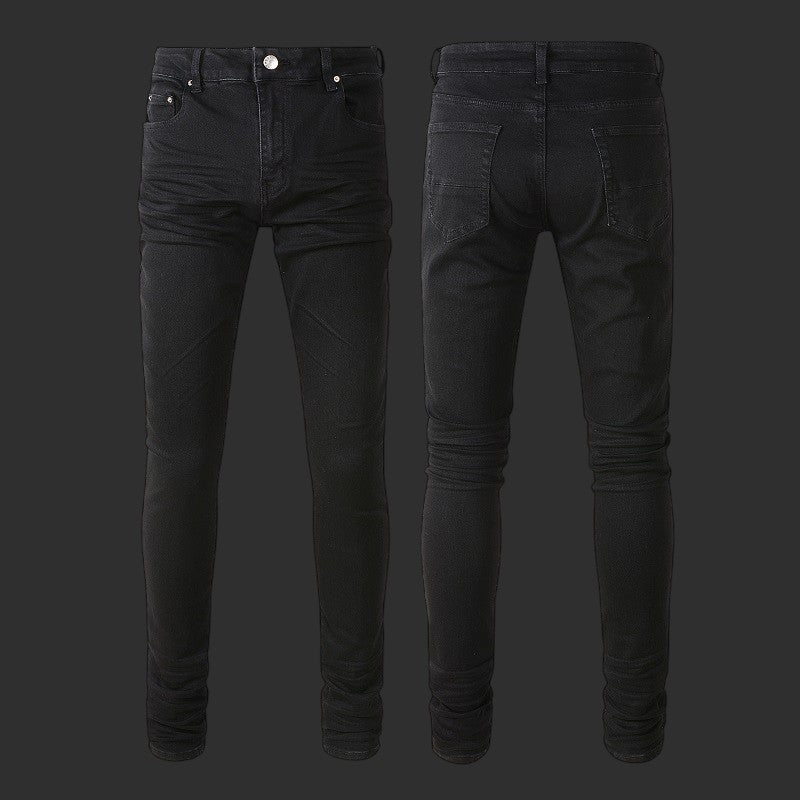 BLACK SLIM SKINNY JEANS CLEAN CUT STREETWEAR DENIM | FLIPFIT