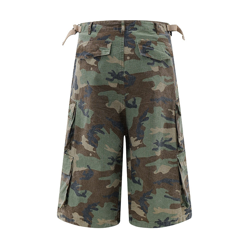 Camo Cargo Wide Shorts