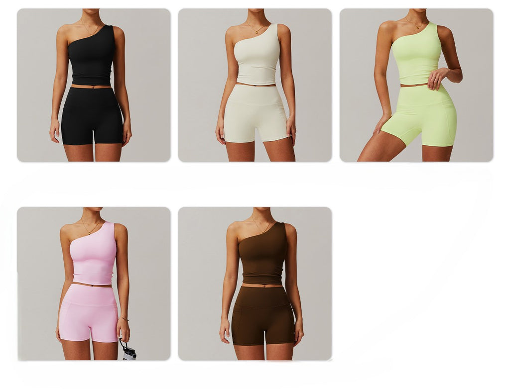 Cross-border cloud-feel quick-drying waist-slimming and comfortable yoga set, casual wear, running and fitness sports set 182