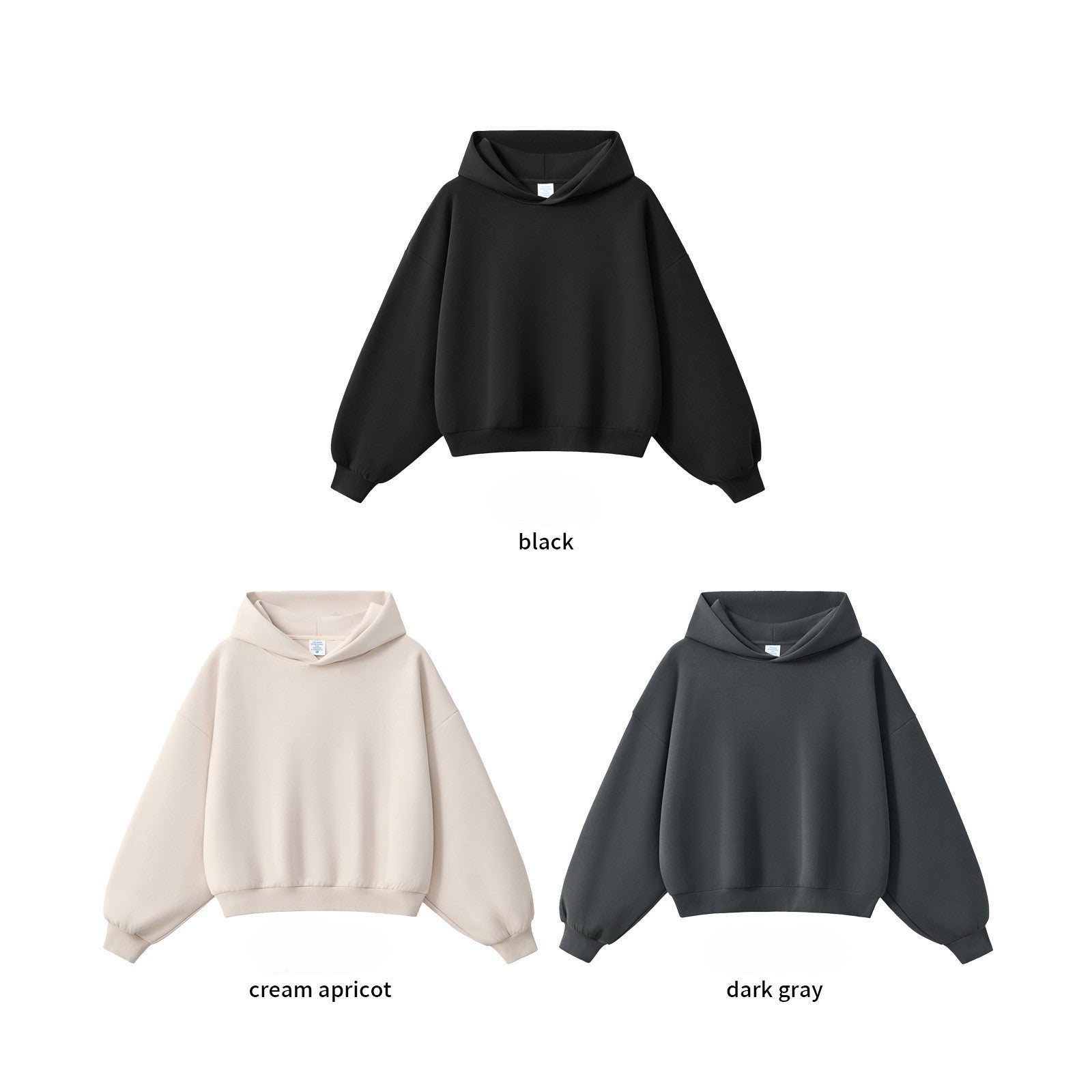 RS Men's Clothing | Boxy Square Fit Short & Wide 350G Hooded Sweatshirt, Cross-border Trendy American Style Hooded Sweatshirt for Men 140